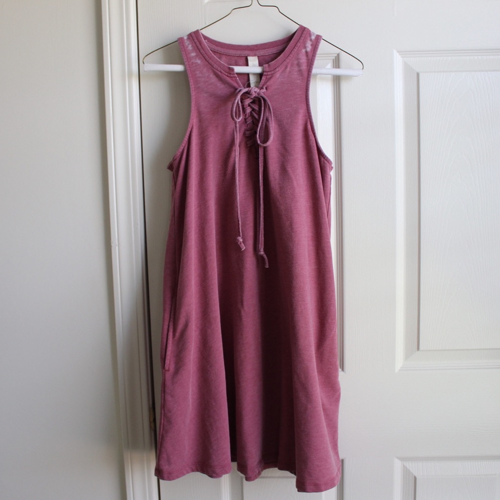 Altar’d State pink sweatshirt summer dress.
